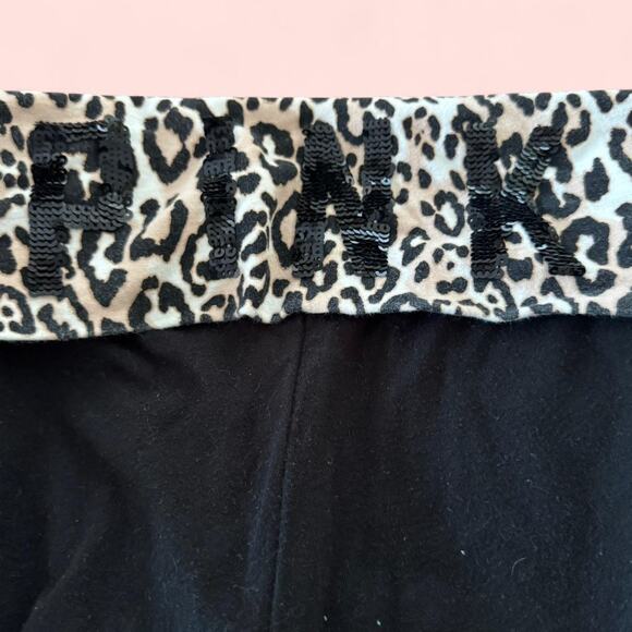 Victoria's Secret Pink cheetah skinny cropped capri yoga leggings size M - Picture 3 of 5